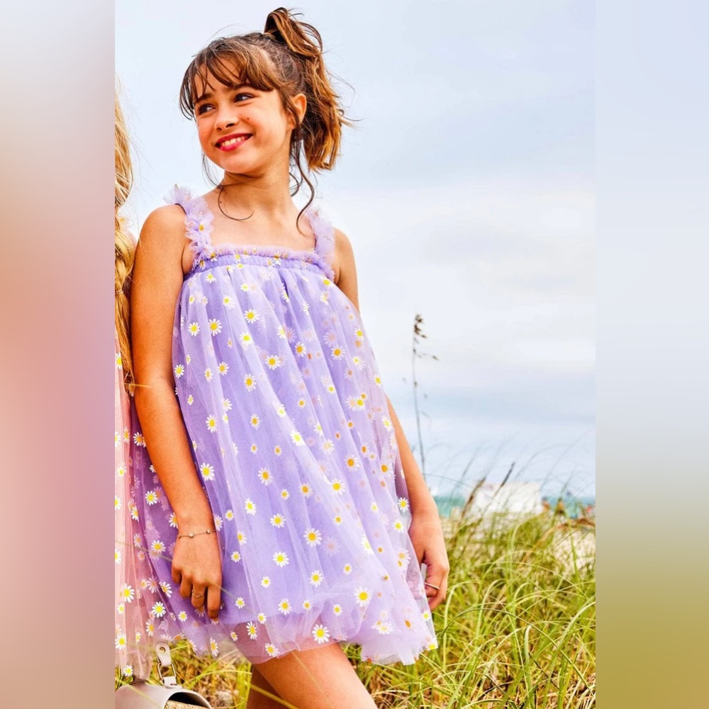 Lola + The Boys Lavender Daisy Tulle Dress